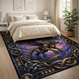 Mythical Golden Dragon Area Rug