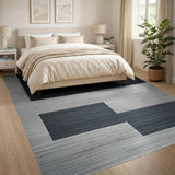 Bold Black White Geometric Black and White Area Rug