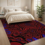Red Abstract Area Vibrant Red Swirl Abstract Area Rug