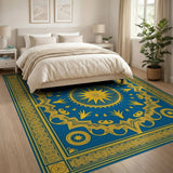 Blue Gold Star Medallion Persian Rug