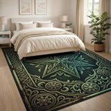 Vintage Teal Mandala Star Area Rug