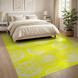 Zesty Lemon Slice Yellow Area Rug