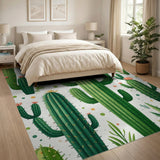 Whimsical Green Cactus Succulent Area Rug