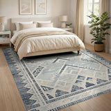 Southwestern Blue Geometric Area Rug
