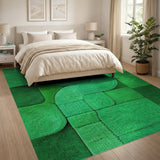 Emerald Green Geometric Abstract Area Rug
