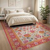 Vibrant Persian Floral Area Rug