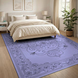 Purple Ornate Floral Mandala Area Rug