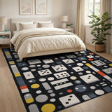 Multi-Color Geometric Dice Shapes Area Rug