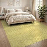 Golden Honeycomb Hexagon Area Rug