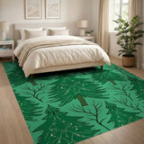 Teal Green Pine Forest Area Rug