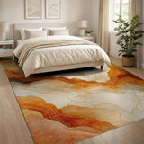 Brown Tan Abstract Marble Area Rug