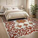 Ornate Red Floral Medallion Persian Rug