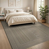 Brown Tan Heritage Tribal Geometric Area Rug
