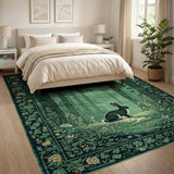 Emerald Forest Rabbit Area Rug
