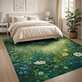 ODIKA Wildflower Mountain Meadow Washable Low Pile Area Rug