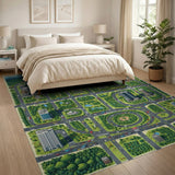 Isometric Green Metropolis Area Rug