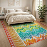 Multi-color and Patterns Vibrant Zigzag Multi-Color Southwestern Rug