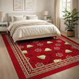 Festive Red Jingle Bells Area Rug