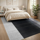 Distressed Black White Halftone Area Rug