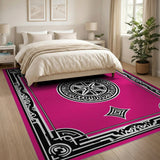 Pink Ornate Geometric Medallion Area Rug
