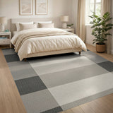 Modern Grey Check Plaid Area Rug