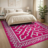 Vibrant Pink Persian Motif Area Rug