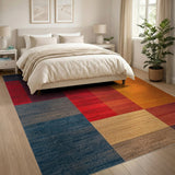 Vibrant Multi-Color Geometric Block Rug