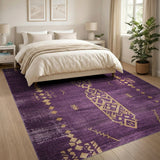 Purple Gold Heritage Tribal Area Rug