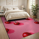 Vibrant Cherry Fruit Pink Area Rug