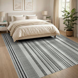 Black and White Black White Vertical Stripe Area Rug