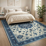 Indigo Blue Persian Medallion Area Rug