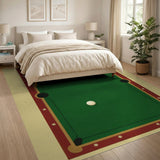 ODIKA Washable Pool Table Billiards Area Rug - Low Pile Non-Slip Game Room Decor