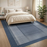 Navy Blue Ombre Dot Area Rug