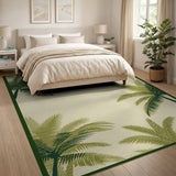 Lush Palm Fronds Coastal Beach Rug