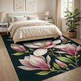 Pink Magnolia Blossoms Area Rug