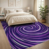 Purple Spiral Abstract Area Rug