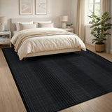 Black White Geometric Grid No. 12 Area Rug