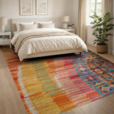 Vibrant Multi-Color Woven Tribal Rug