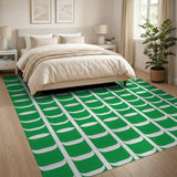 Green Interlocking Oval Geometric Area Rug