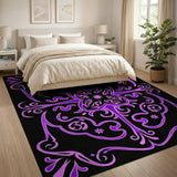 Purple Floral Mandala Purple Area Rug