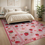 Charming Strawberry Pink Area Rug