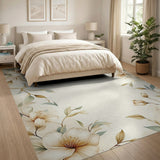 Magnolia Floral Frame Area Rug
