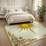 Floral Vintage Ornate Golden Sunburst Area Rug