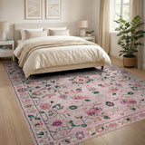 Blush Pink Blush Pink Persian Floral Area Rug