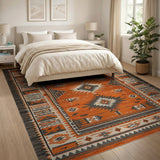 Southwestern Terracotta Southwestern Geometric Area Rug