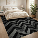 Geometric Modern Modern Grey Zigzag Geometric Area Rug