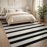 Bold Black White Striped No. 71 Area Rug