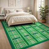Green Vibrant Green Plaid Geometric Area Rug