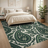 Elegant Green Paisley Area Rug