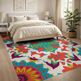 Traditional Persian Multi-color and Patterns Vibrant Multi-Color Persian Floral Area Rug